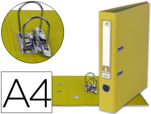 Pasta de arquivo de alavanca liderpapel documenta pvc din a4 lombada 52 mm amarela , Liderpapel , 32062 , 8423473320628